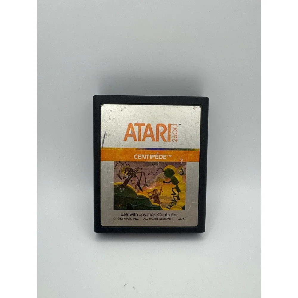 Atari 2600 Centipede Video Game Cartridge Silver Label 1982 CX2676 Retro Arcade